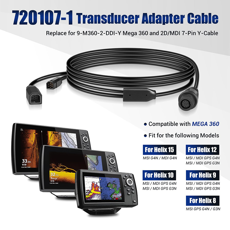 720107-1 트랜스듀서 어댑터 케이블 10피트, 9 - Fish Finder Cable 리뷰 및 가격