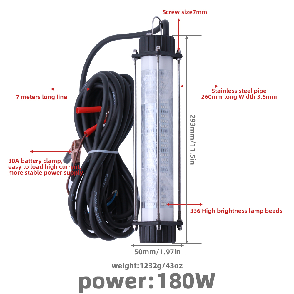 1 PC 고출력 물고기 수중 낚시 조명 120W 180 - Fish Finder Cable 리뷰 및 가격