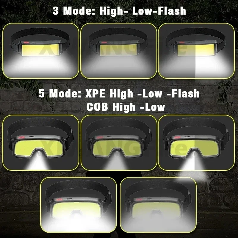 강력한 COB LED 헤드램프 Type-c 충전식 헤드 - Fish Finder Battery 리뷰 및 가격