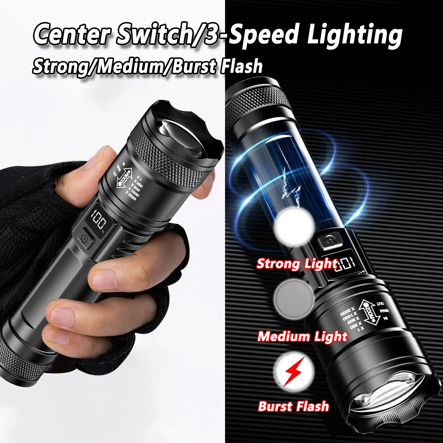울트라 브라이트 LED 손전등 2000LM Type-C - Fishing Light 리뷰 및 가격