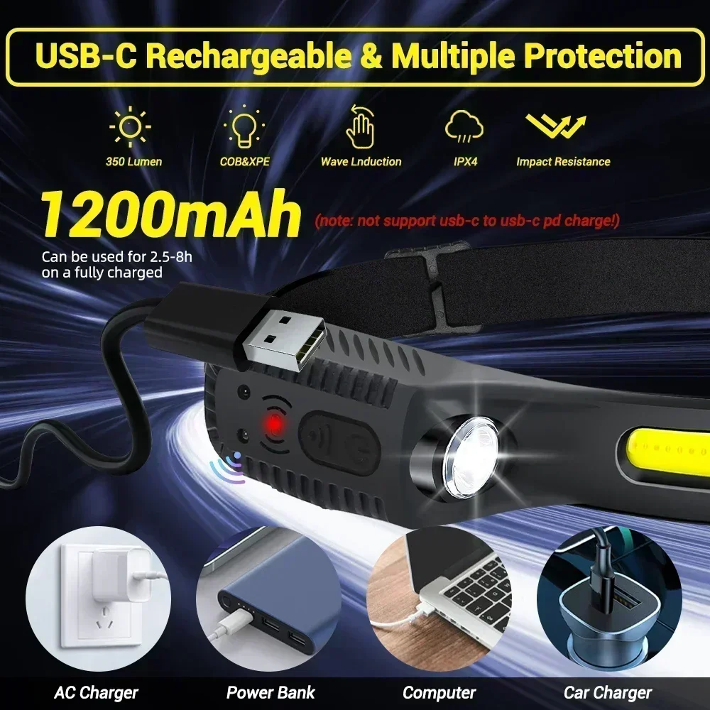 USB 충전식 유도 LED 전조등 배터리 내장 5 가지 - Fish Finder Battery 리뷰 및 가격